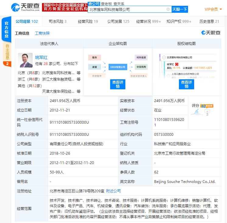 大搜车旗下弹个车惹争议 创始人姚军红：请堂堂正正竞争